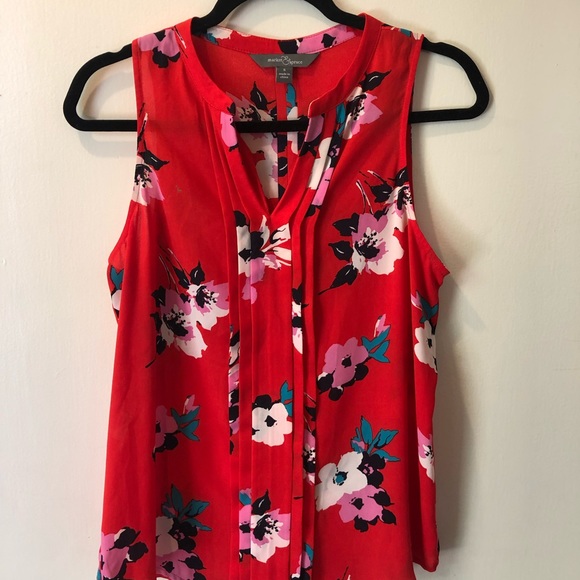 Market & Spruce Floral Sleeveless Blouse - Picture 1 of 3